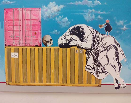 Obra de Lalo Cruces en su nuevo estudio del Arrabal