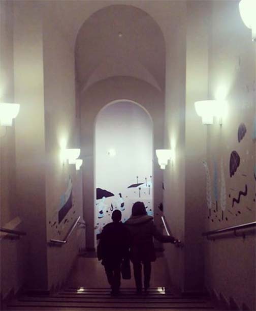 Acceso al Museo de Ciencias Naturales, en el Paraninfo