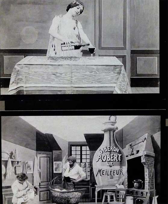 Anuncios cinematograficos de Méliès para aperitivo Picón y biberones Robert (1900)