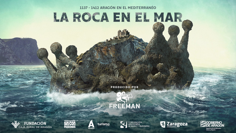Cartel de 'La roca en el mar', desarrollado por Freeman