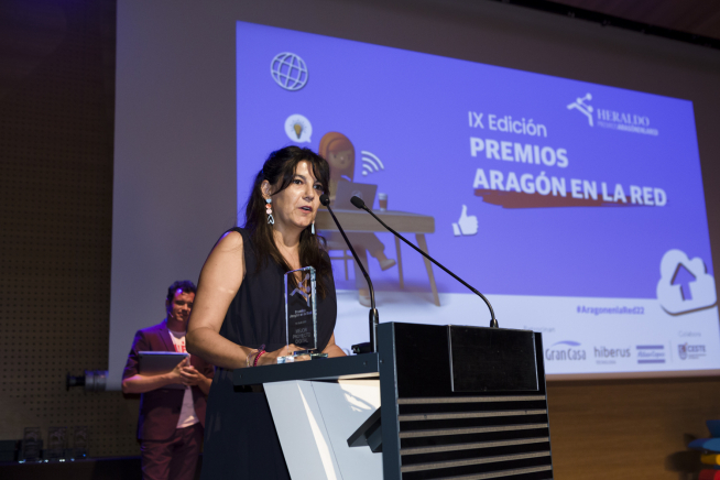Mónica Anchelergues, en los IX Premios Aragón en la Red