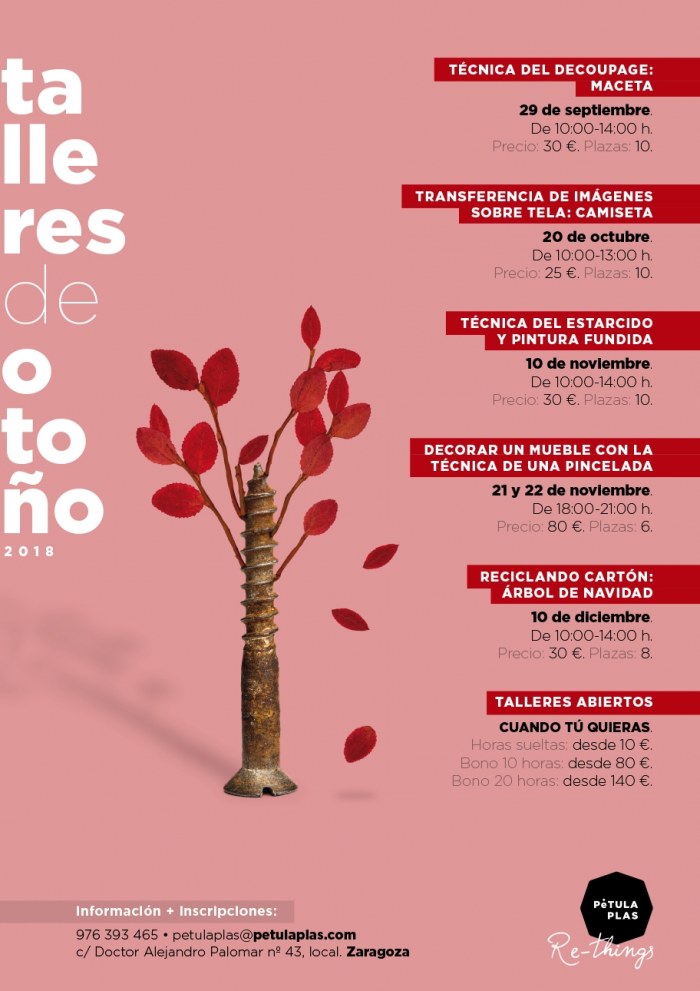 Talleres de OtoÃ±o 2018 en el Centro de Reciclaje Creativo PÃ©tula Plas